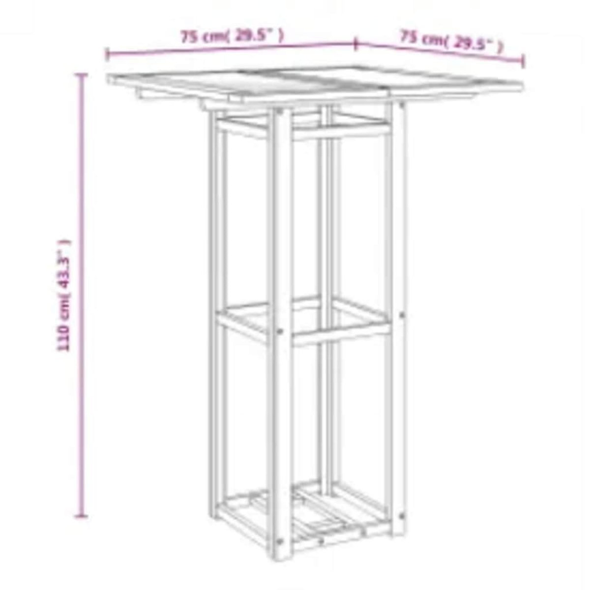 VIDAXL Table de bistro 75x75x110 cm Bois d'acacia massif