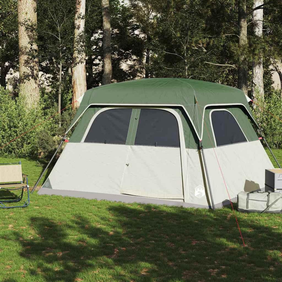 VIDAXL Tente de cabine familiale 6 personnes vert impermeable