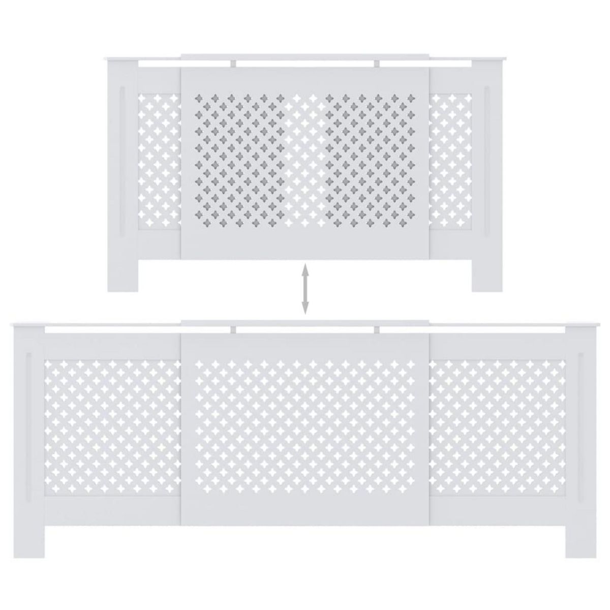 VIDAXL Cache-radiateur MDF Blanc 205 cm