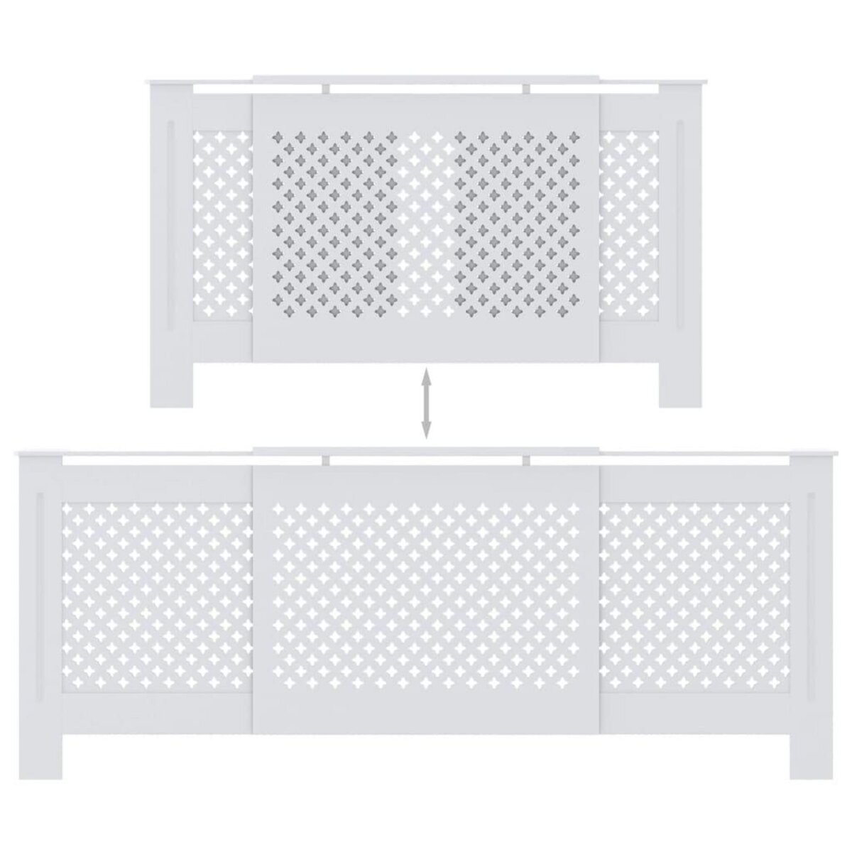 VIDAXL Cache-radiateur MDF Blanc 205 cm