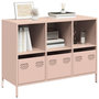 Voir la diapositive 1 : VIDAXL Buffet rose 101,5x39x73,5 cm acier lamine a froid