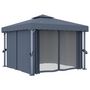 Voir la diapositive 2 : VIDAXL Tonnelle avec rideau 3x3 m Anthracite Aluminium