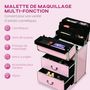 Voir la diapositive 4 : HOMCOM Valise trolley maquillage malette cosmétique vanity poignée télescopique réglable 36L x 23l x 58H cm alu