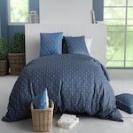 ATELIER DU COTON Parure Housse De Couette 100% Coton 57fils Azura. Coloris disponibles : Multicolore