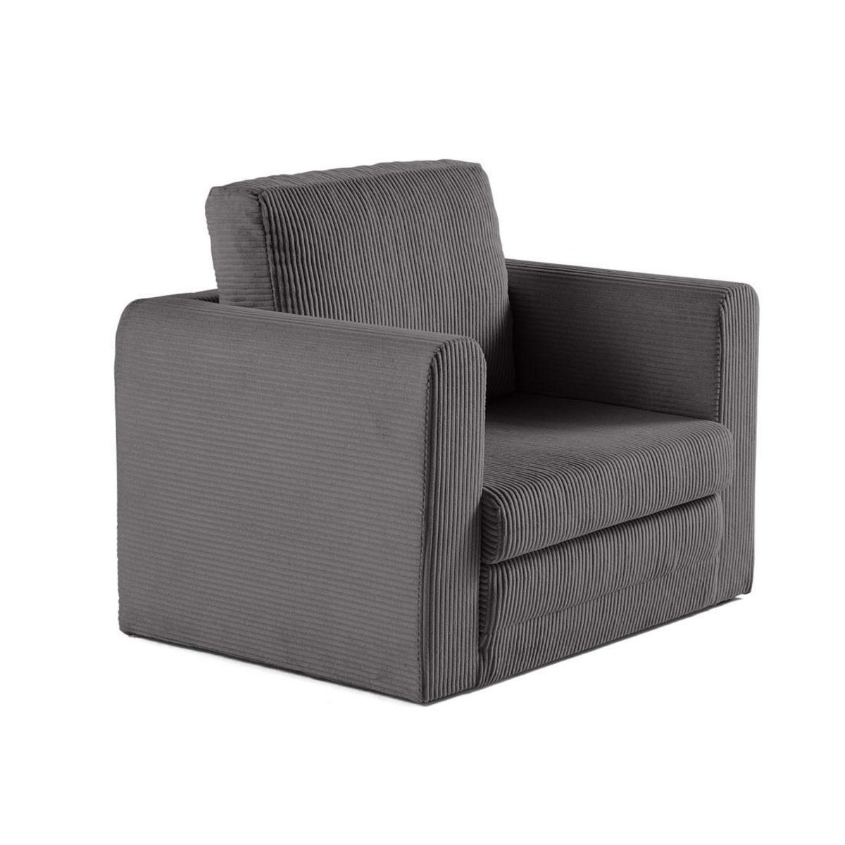 BEST MOBILIER Marilia - fauteuil - convertible déplimousse - en velours côtelé