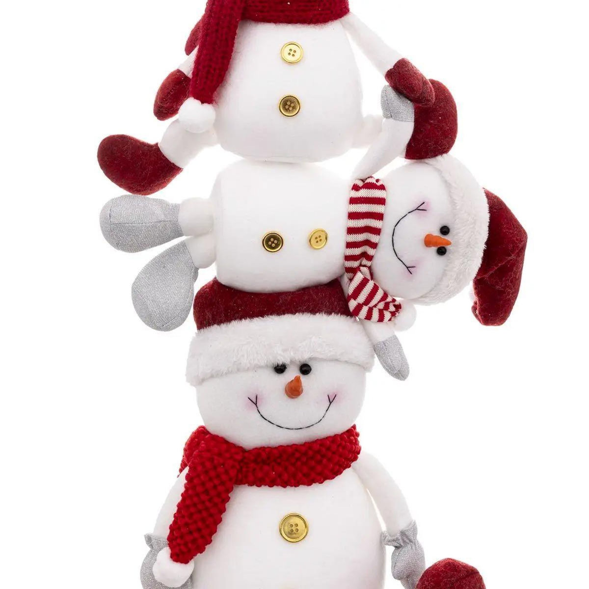 ATMOSPHERA Lot de 3 Bonhommes de Neige  Pyramide  75cm Blanc