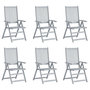 Voir la diapositive 2 : VIDAXL Chaises inclinables de jardin lot de 6 et coussins Bois acacia