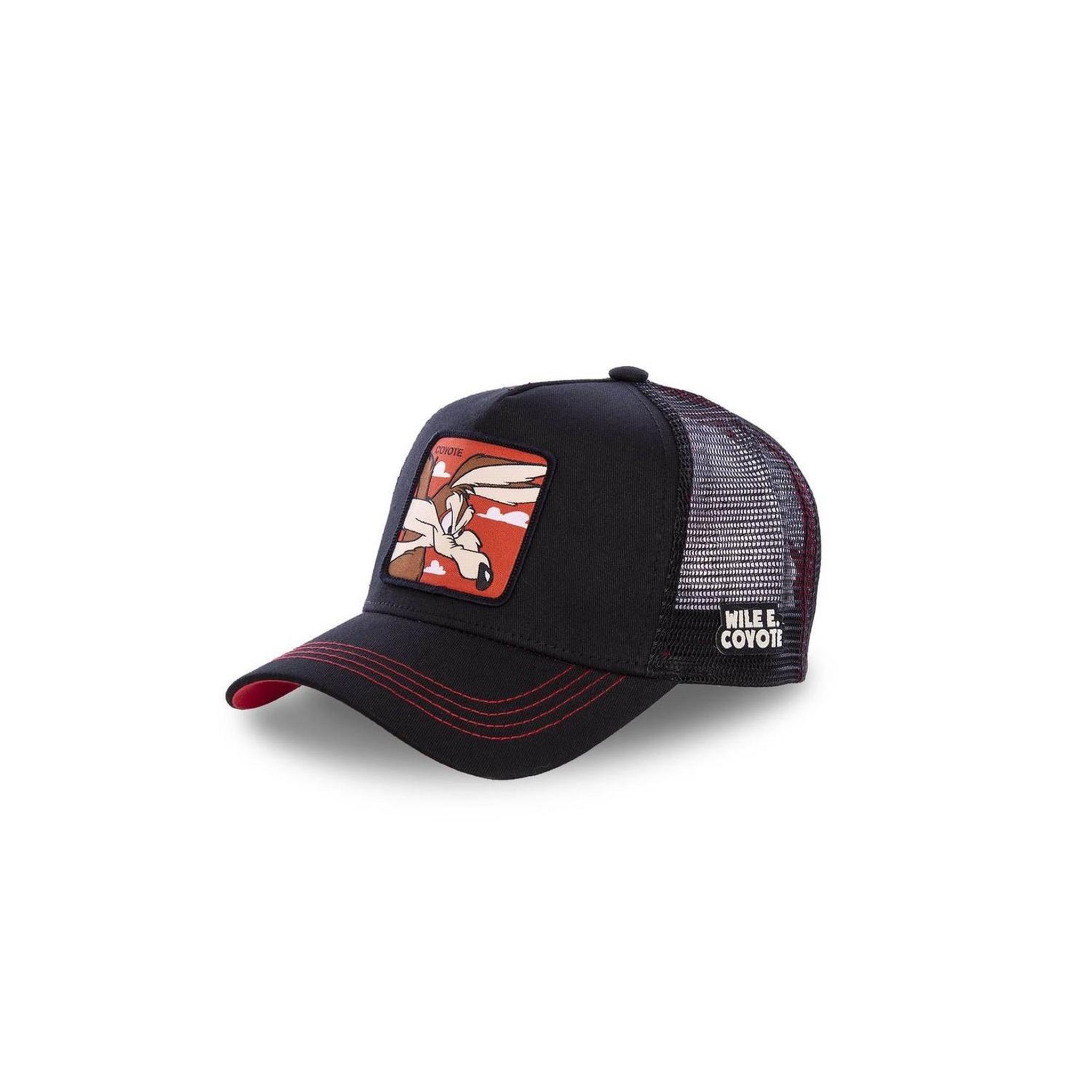 CAPSLAB Casquette Capslab trucker Looney Tunes Coyote noir. Coloris disponibles : Noir