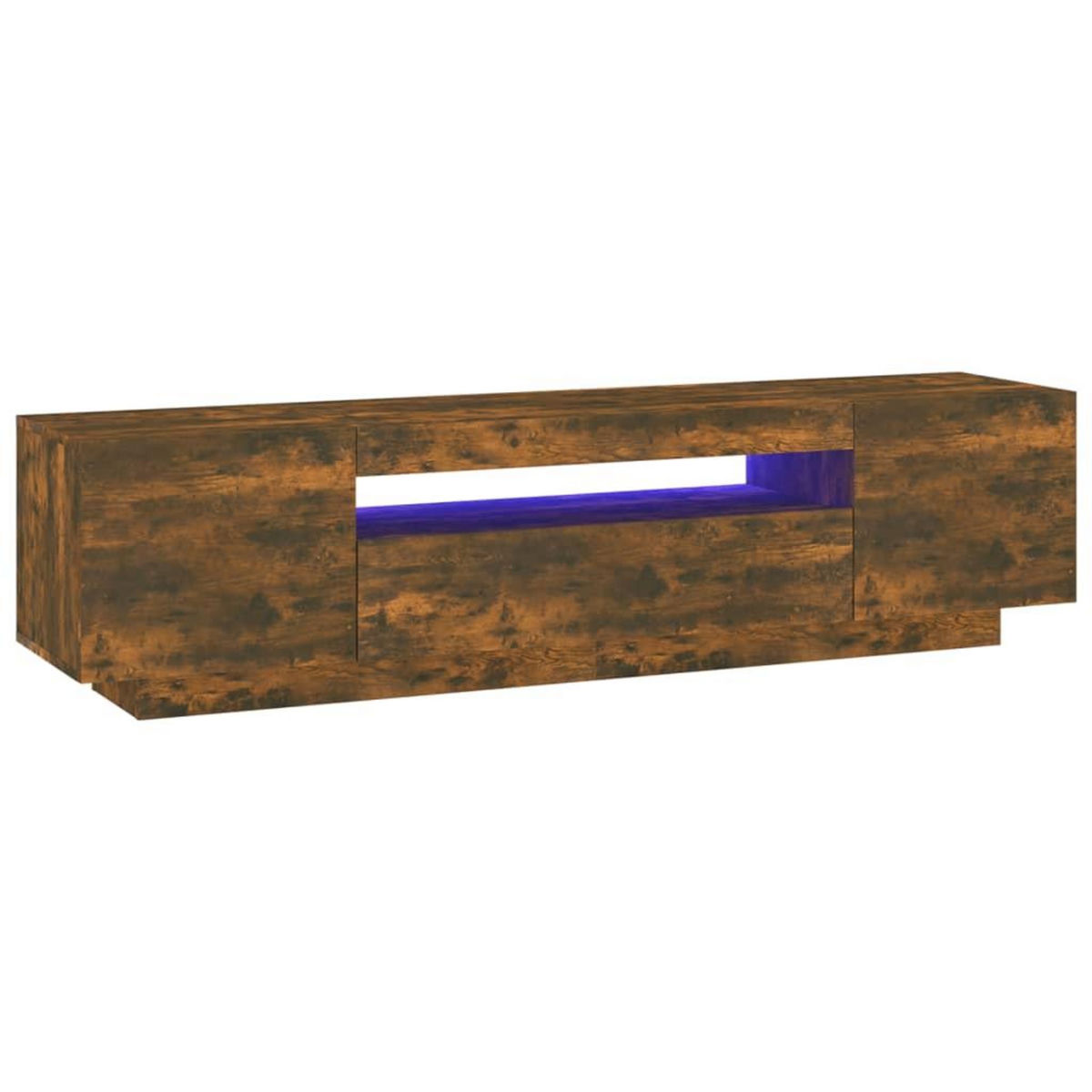 VIDAXL Meuble TV avec lumieres LED Chene fume 160x35x40 cm