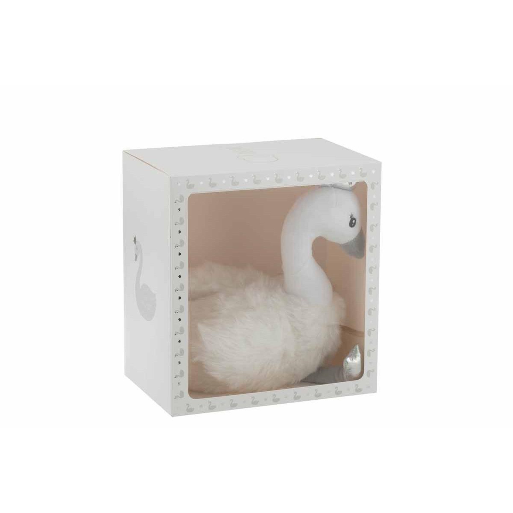 Voir la diapositive 2 : J-LINE Peluche Enfant  Cygne  40cm Blanc & Argent