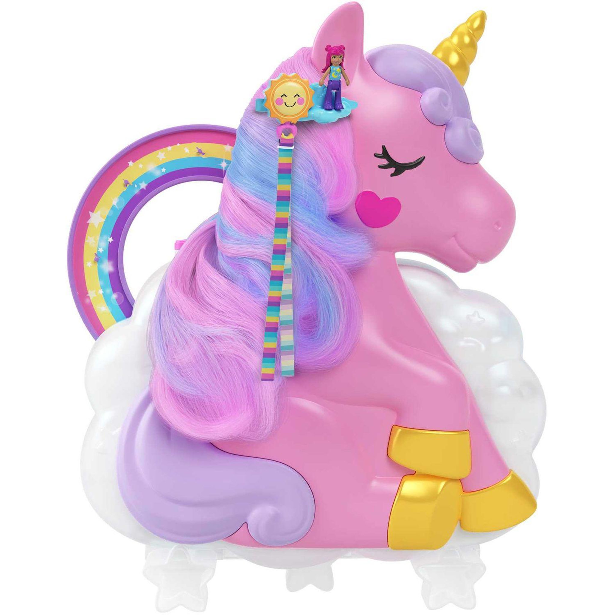 Voir la diapositive 2 : POLLY POCKET Coffret Salon Licorne Arc en Ciel Polly Pocket 