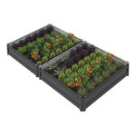 ID MARKET Lot de 2 carrés potager en métal châssis carré 90 x 90 cm gris anthracite