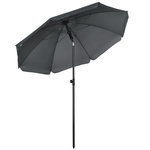OUTSUNNY Parasol inclinable octogonal  Ø 1,8 x 2,09H m acier époxy polyester 160 g/m² anti-UV50+ gris