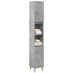 VIDAXL Armoire de salle de bain gris beton 30x30x190 cm