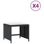 Voir la diapositive 2 : VIDAXL Tabourets de jardin et coussins lot de 4 noir 41x41x36 cm rotin