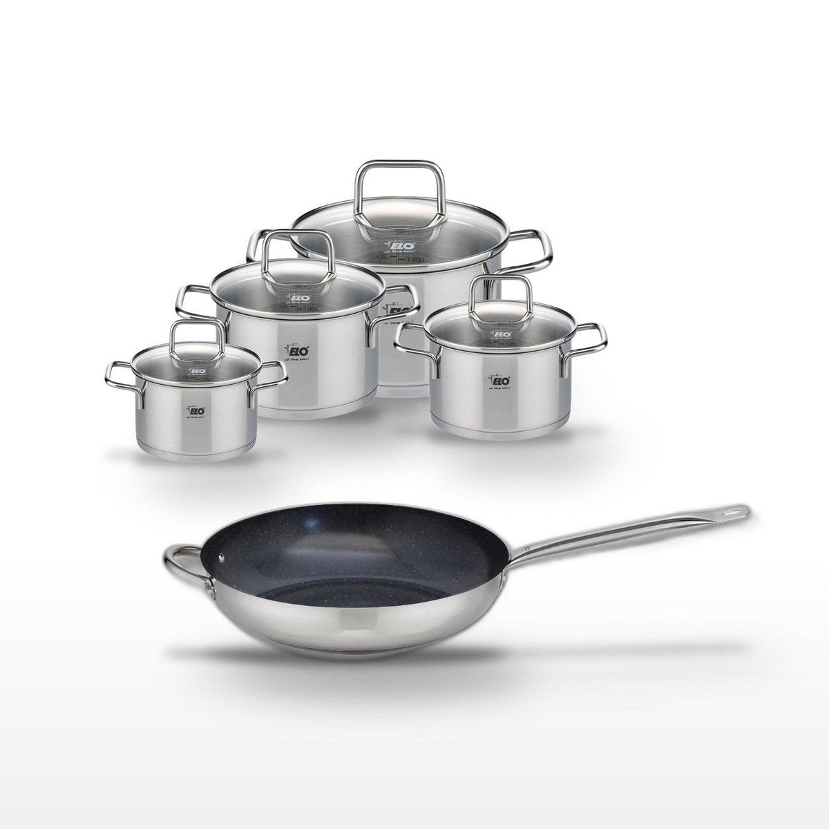 ELO Lot Poêle 32cm Elo Profi Therm Platinum & 4 Faitouts Elo