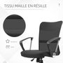 Voir la diapositive 6 : VINSETTO Fauteuil de bureau chaise de bureau réglable pivotant 360° fonction à bascule lin maille résille respirante noir