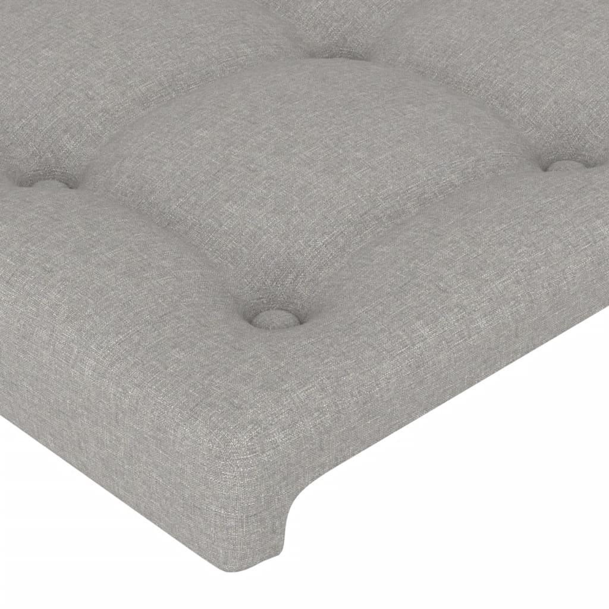 Voir la diapositive 5 : VIDAXL Tete de lit a LED Gris clair 147x16x118/128 cm Tissu