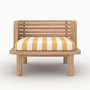 Voir la diapositive 3 : Rendez vous déco Fauteuil de jardin en teck massif et coussin rayé jaune-Kilda