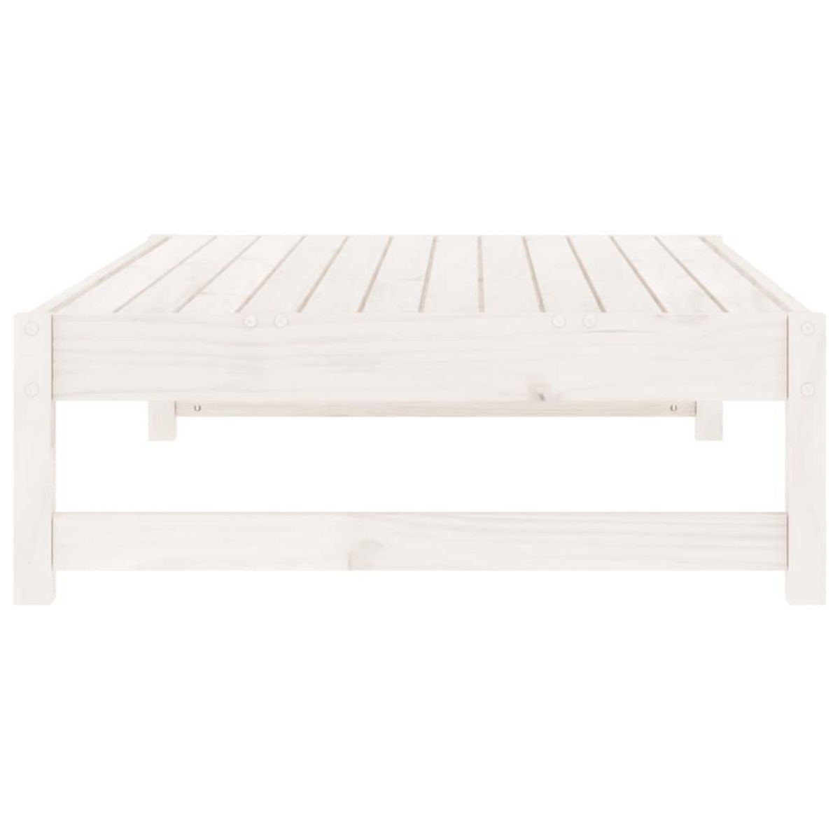 VIDAXL Repose-pied de jardin 120x80 cm blanc bois de pin massif