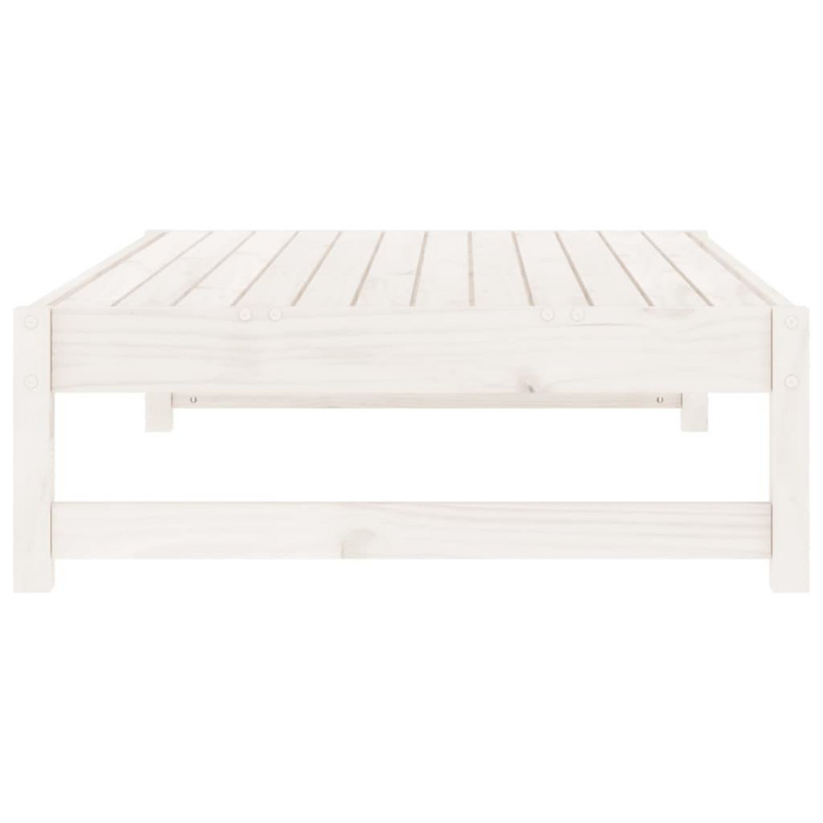 VIDAXL Repose-pied de jardin 120x80 cm blanc bois de pin massif