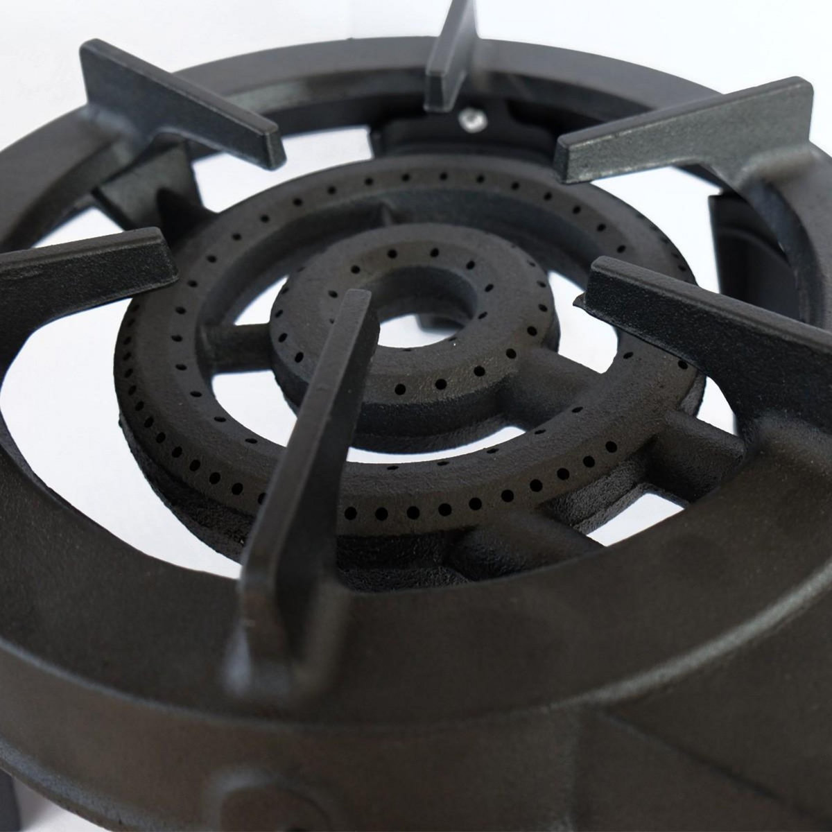 MEVA Rechaud gaz Traiteur Fonte véritable 9.8 kw 4 pieds 3 robinets + Tuyau gaz et détendeur