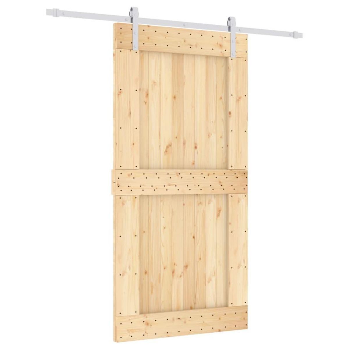 VIDAXL Porte coulissante et kit de quincaillerie 100x210 cm pin massif