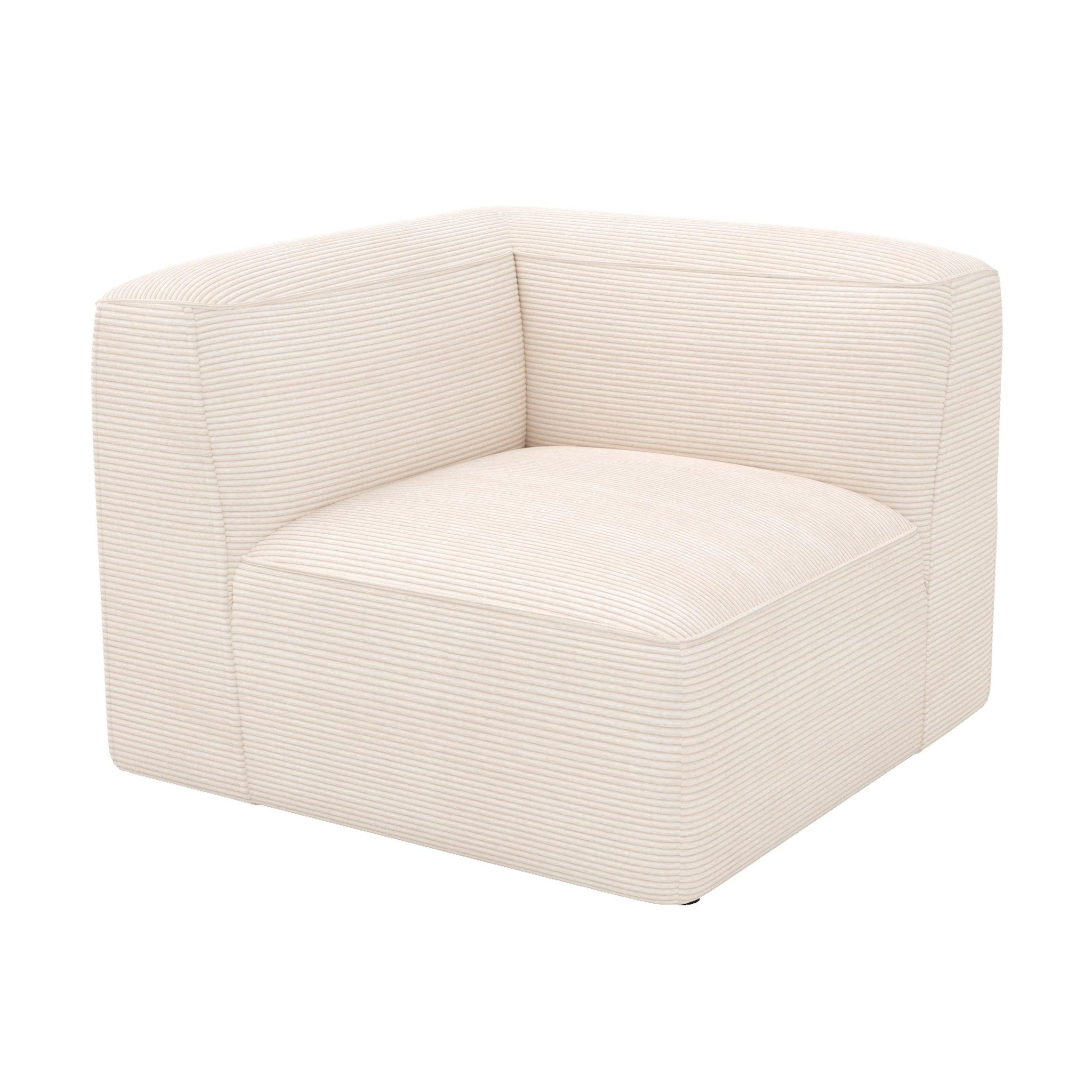 MAISON PAVANE Angle gauche pour canapé modulable en velours blanc cassé-mina