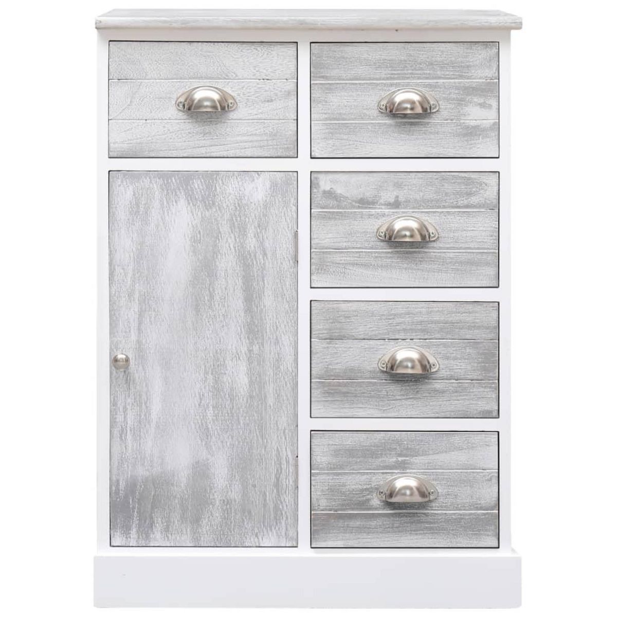 VIDAXL Buffet avec 10 tiroirs Gris 113x30x79 cm Bois