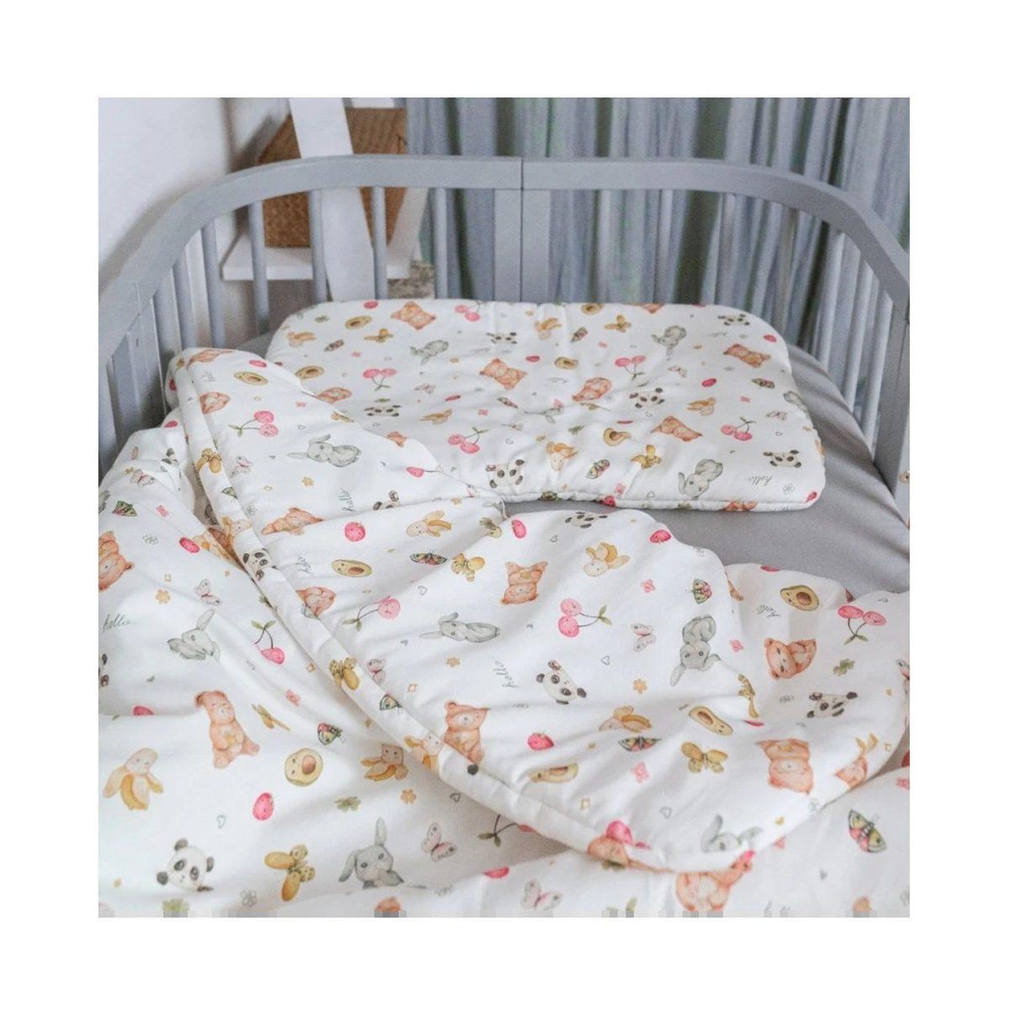 Voir la diapositive 3 : WALDIN Couette bébé 120 × 90 cm - motif bonbons, blanc