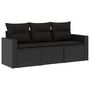 Voir la diapositive 2 : VIDAXL Salon de jardin 3 pcs avec coussins noir resine tressee