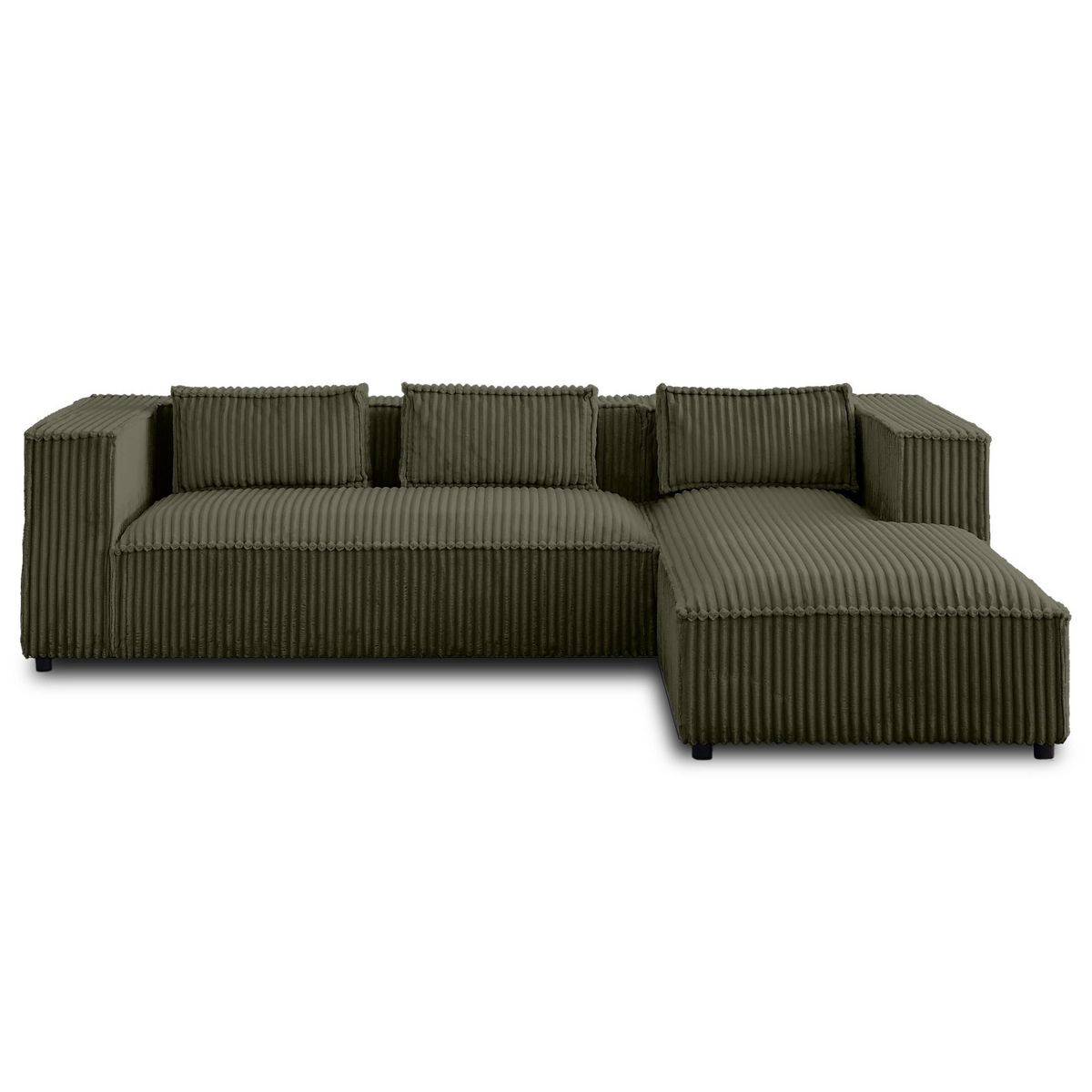 LISA DESIGN Stella - canapé d'angle droit - 4 places - en velours côtelé grosses côtes