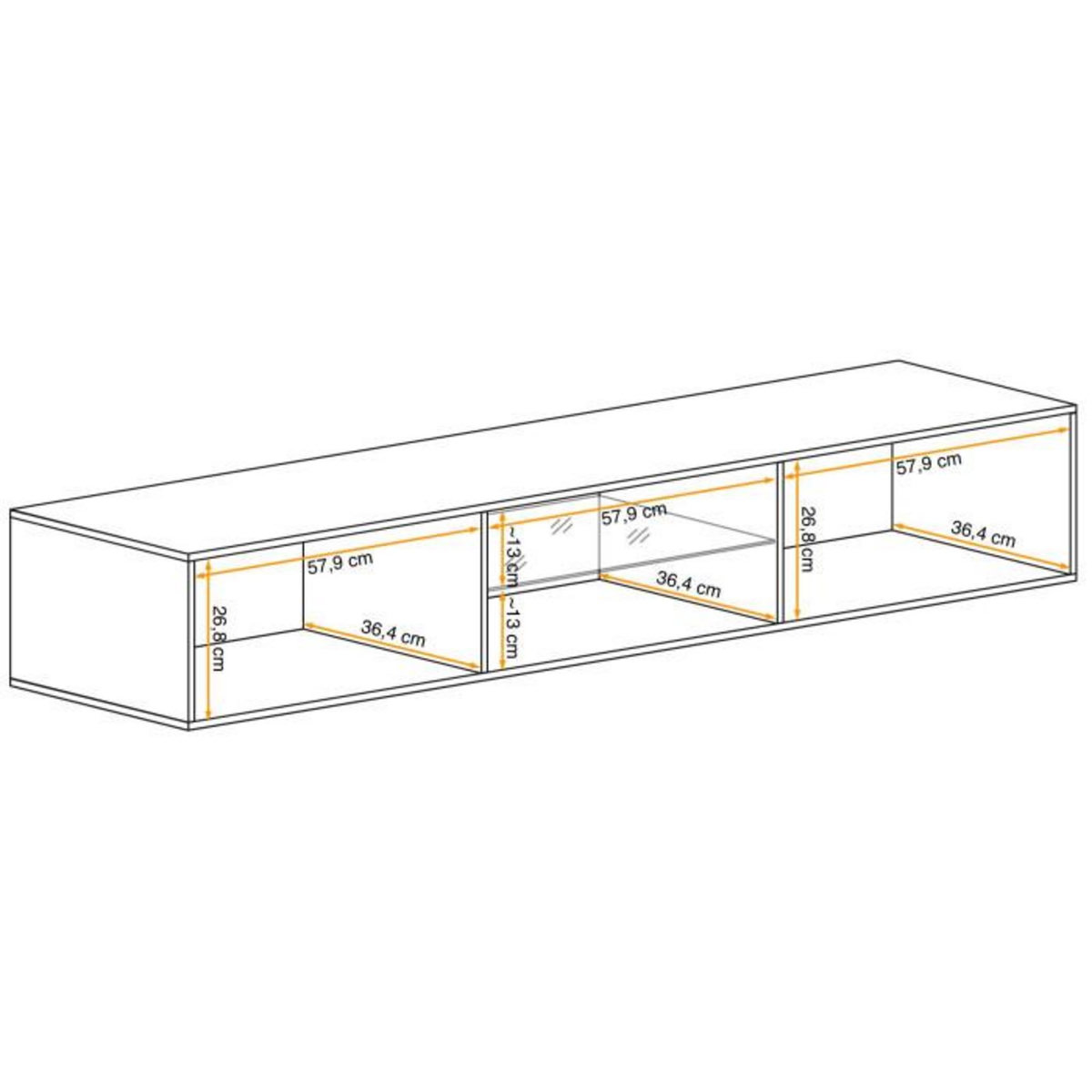 Paris Prix Meuble TV LED Design  Switch III  180cm Noir