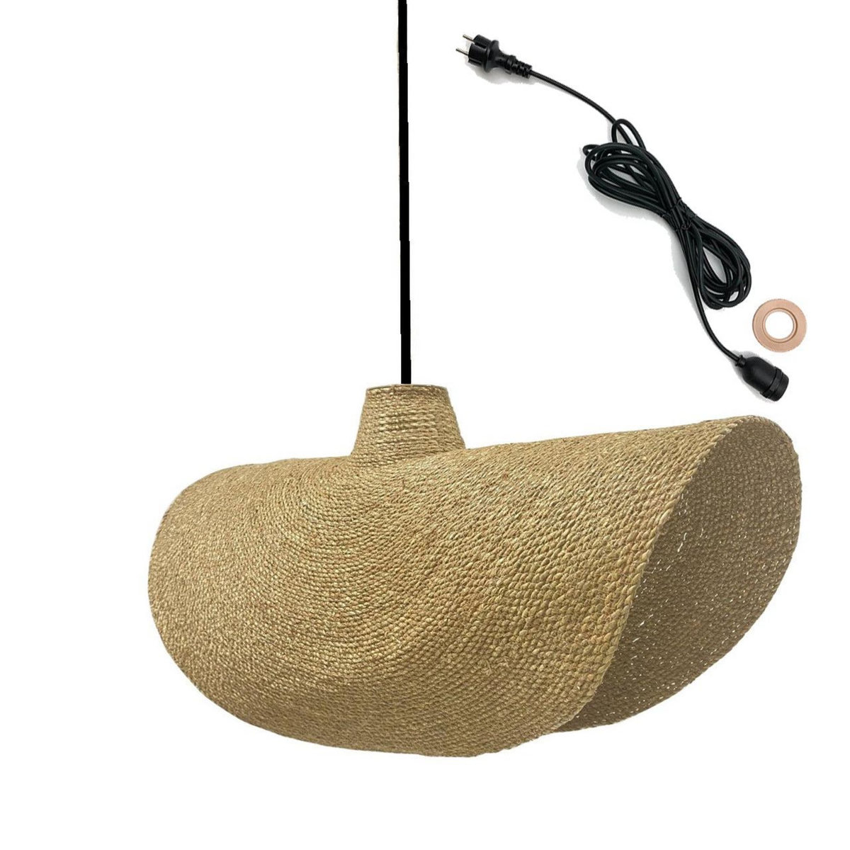 Lumisky Suspension d'extérieur avec cable KLEIA Beige Jute H30cm