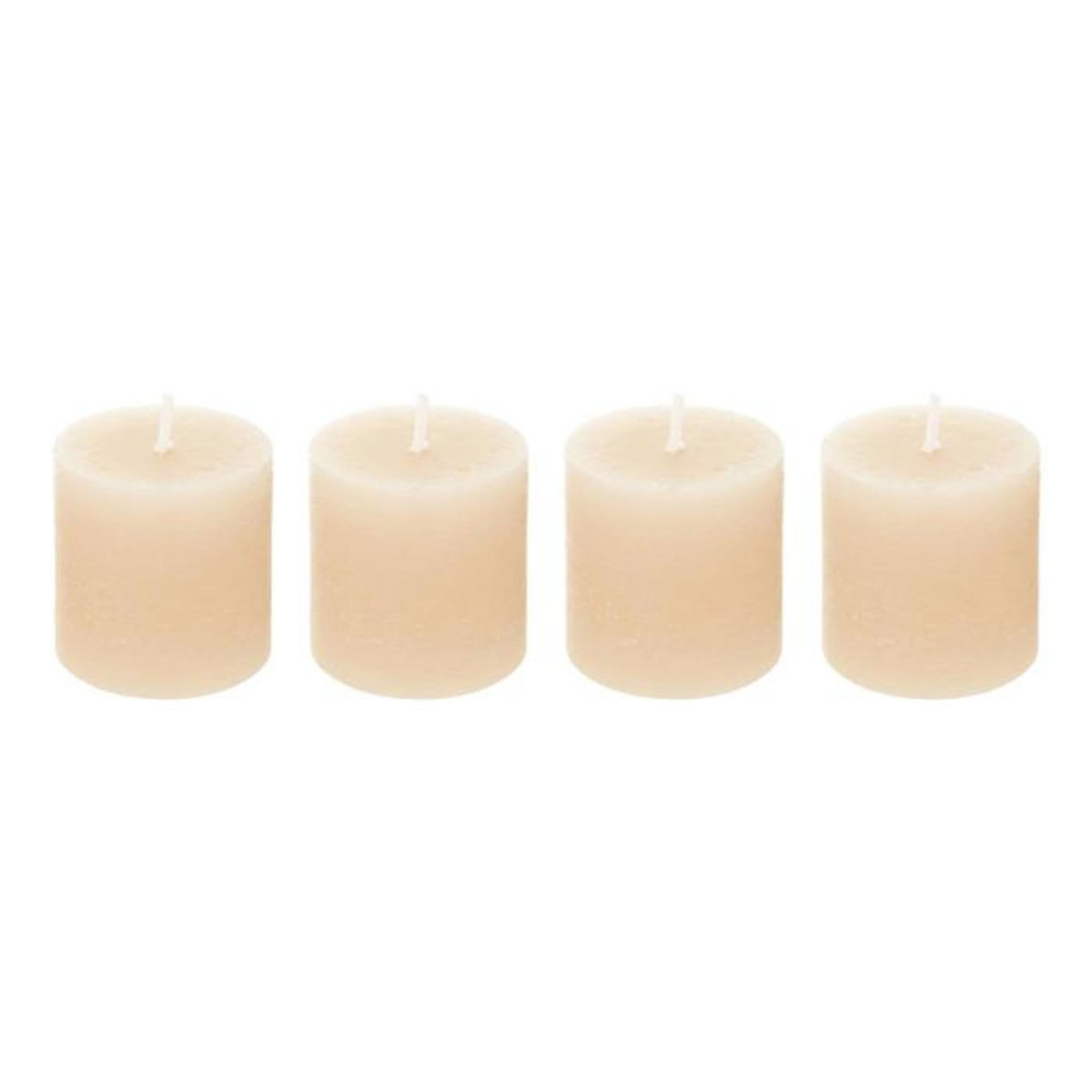 ATMOSPHERA Lot de 4 Bougies Votives  Rustic  4,5cm Ivoire