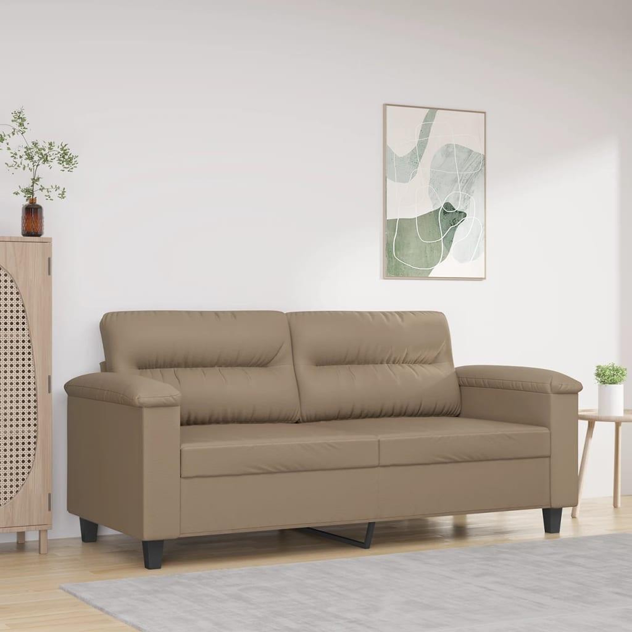VIDAXL Canape a 2 places Cappuccino 140 cm Similicuir