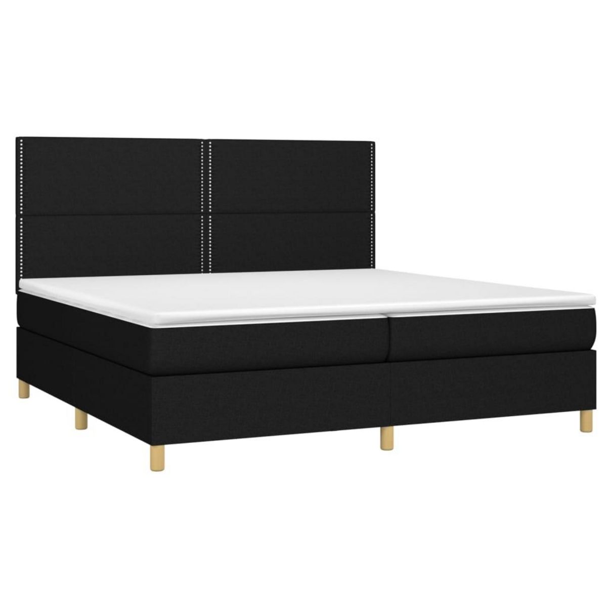 VIDAXL Sommier a lattes de lit avec matelas Noir 200x200 cm Tissu