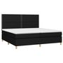 Voir la diapositive 3 : VIDAXL Sommier a lattes de lit avec matelas Noir 200x200 cm Tissu