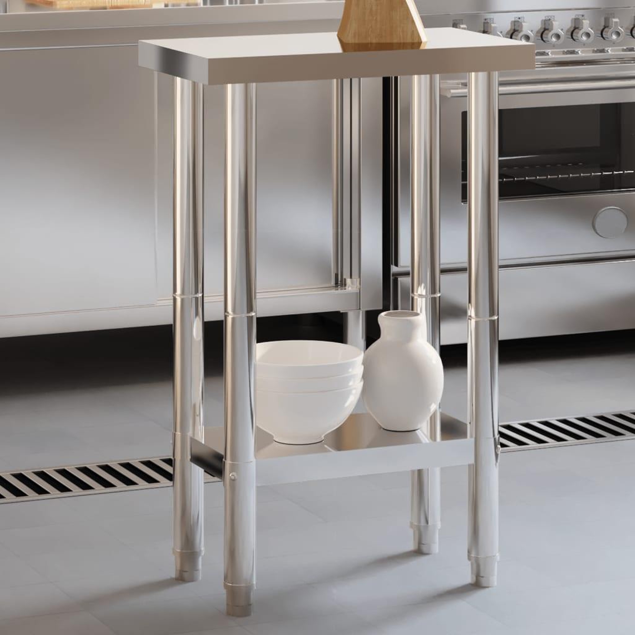 VIDAXL Table de travail de cuisine 55x55x85 cm acier inoxydable