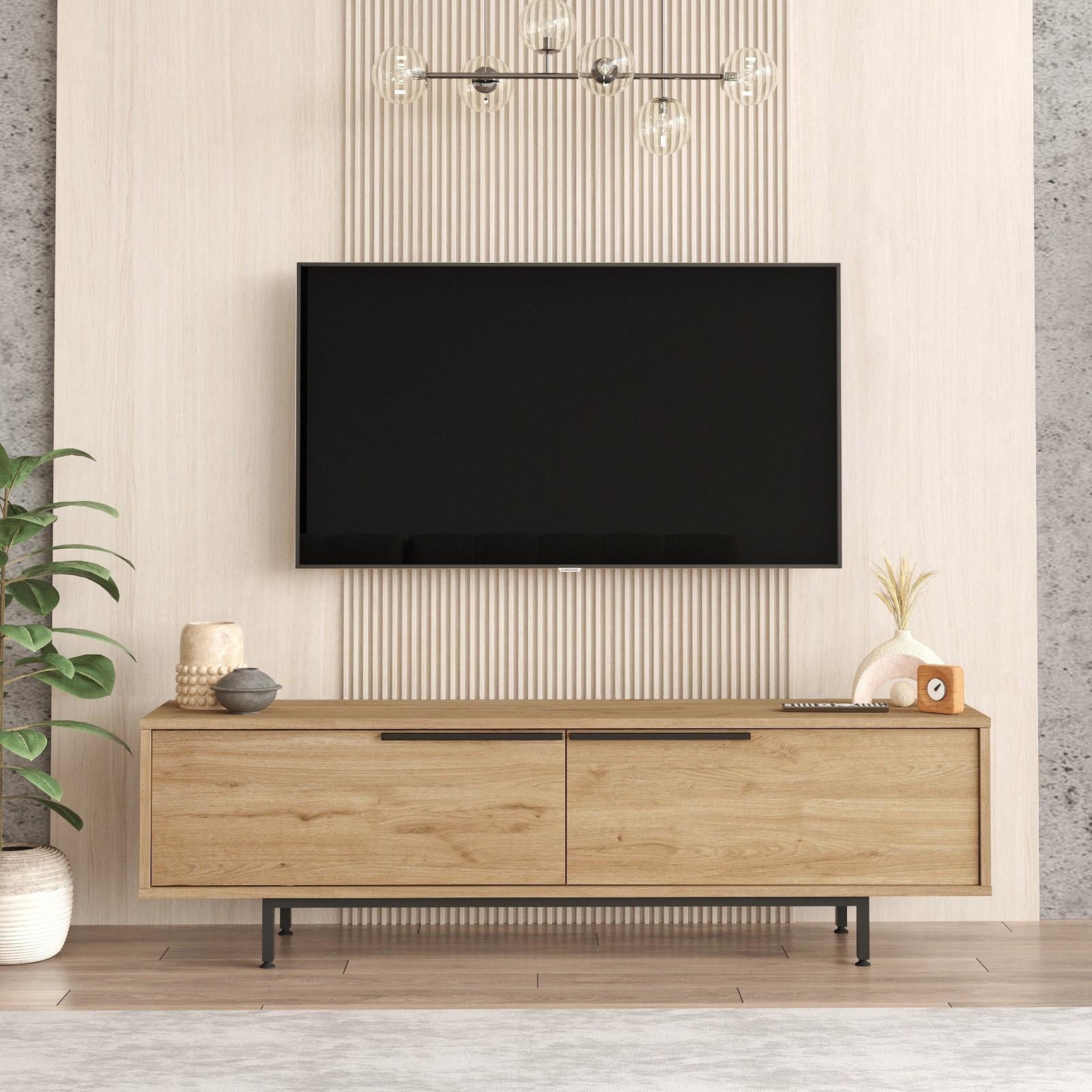 Voir la diapositive 4 : Habitat et Jardin Meuble tv en bois  calvin  - 160 x 35 x 45 cm - marron