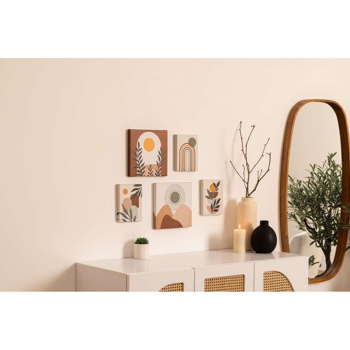 ATMOSPHERA Lot de 5 toiles imprimées SOLEIL - Multicolore