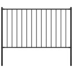 VIDAXL Panneau cloture et poteaux acier enduit de poudre 1,7x1 m noir