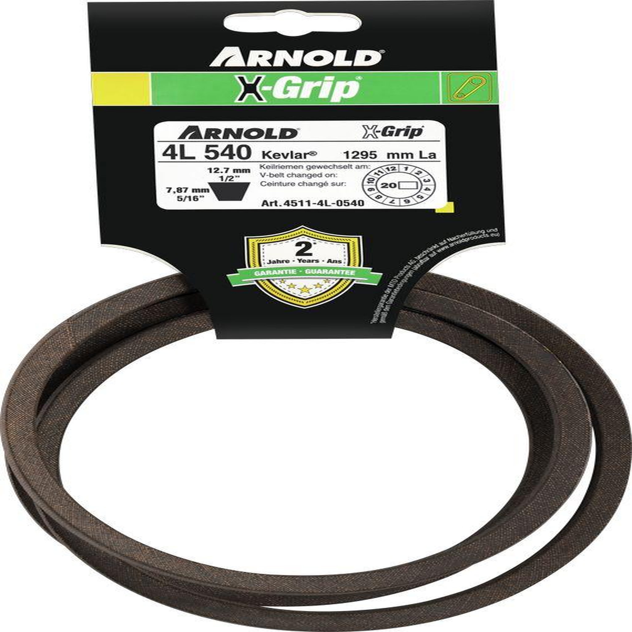 ARNOLD Courroie trapézoïdale x-grip v de type 4l540