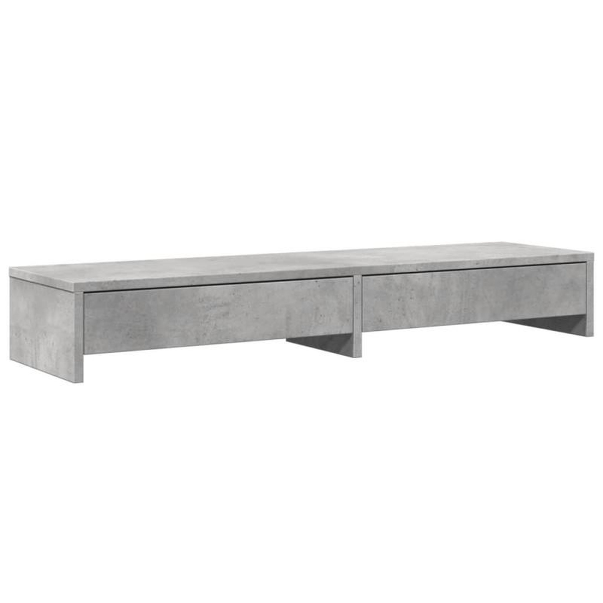 Voir la diapositive 2 : VIDAXL Support de moniteur avec tiroirs gris béton bois d ingénierie