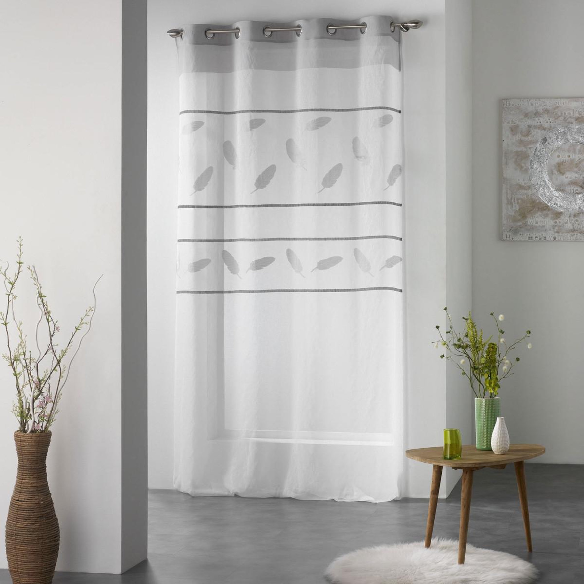 Douceur d'Intérieur Rideau Voilage  Teora  140x260cm Gris