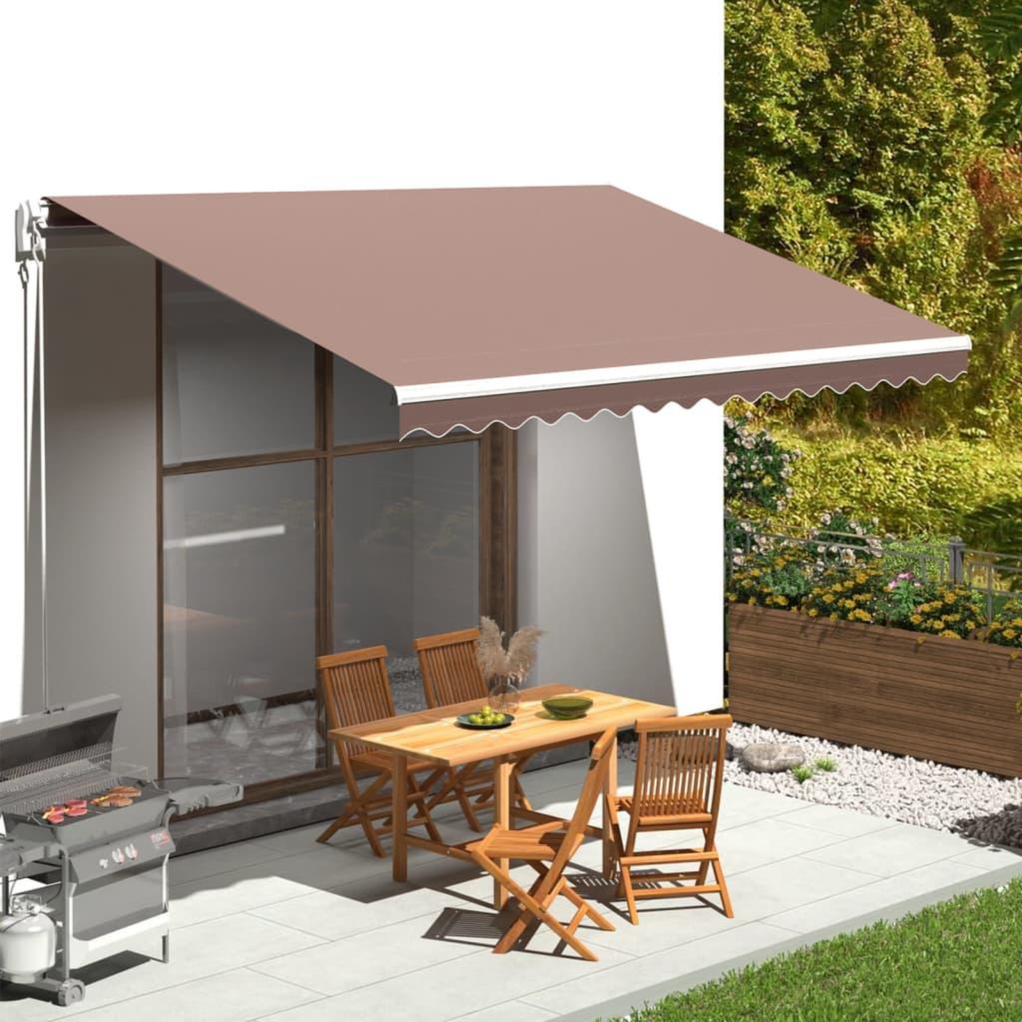 Voir la diapositive 1 : VIDAXL Tissu de remplacement pour auvent Marron 4,5x3 m