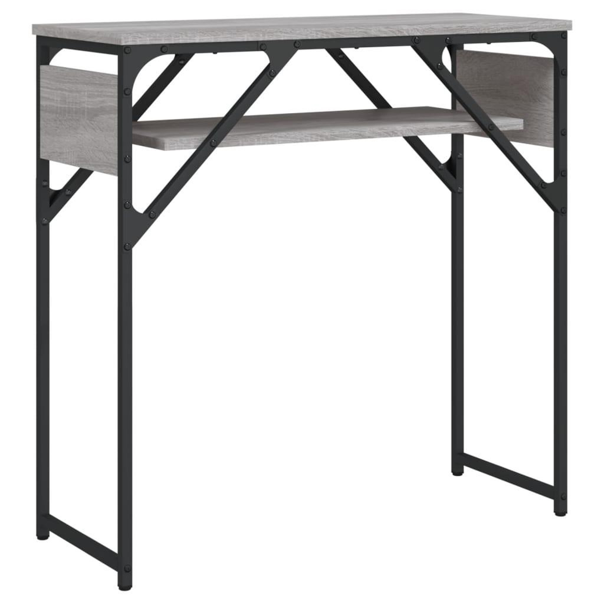 Voir la diapositive 2 : VIDAXL Table console avec etagere sonoma gris 75x30x75 cm