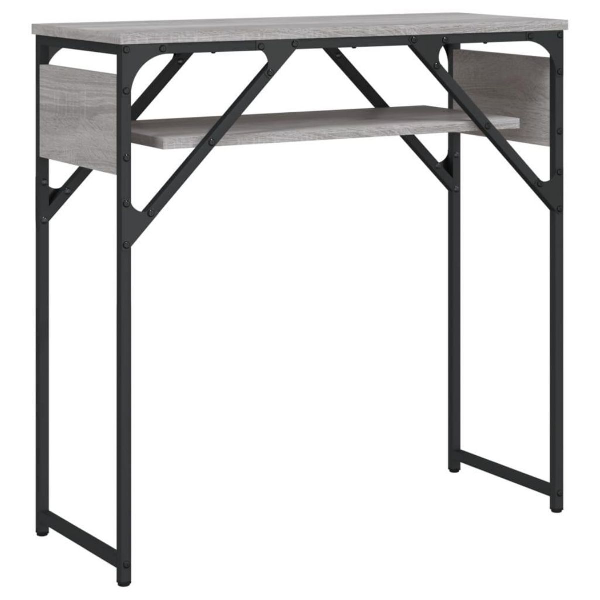 VIDAXL Table console avec etagere sonoma gris 75x30x75 cm