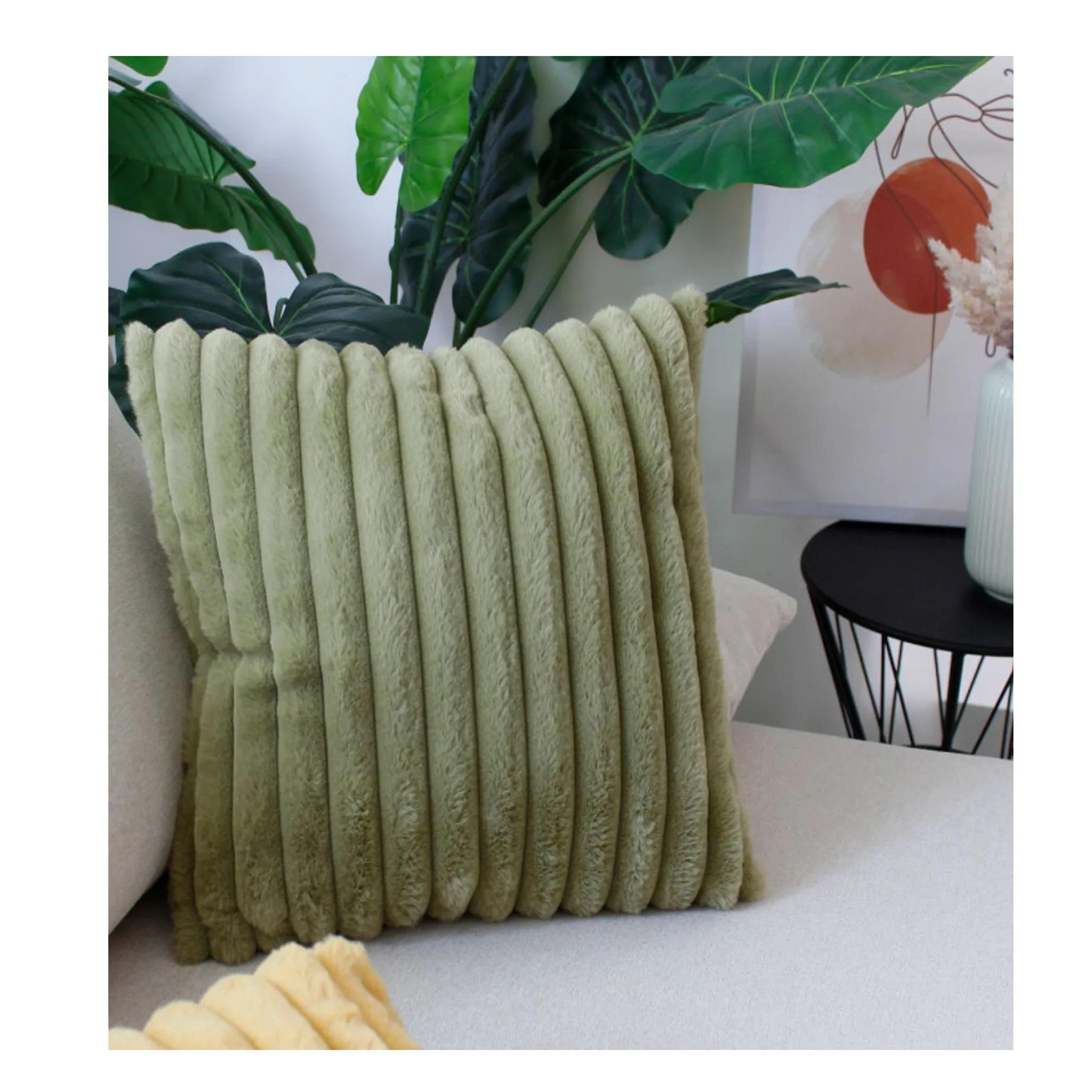Voir la diapositive 2 : Eden Coussin cottele effet velours design et moderne