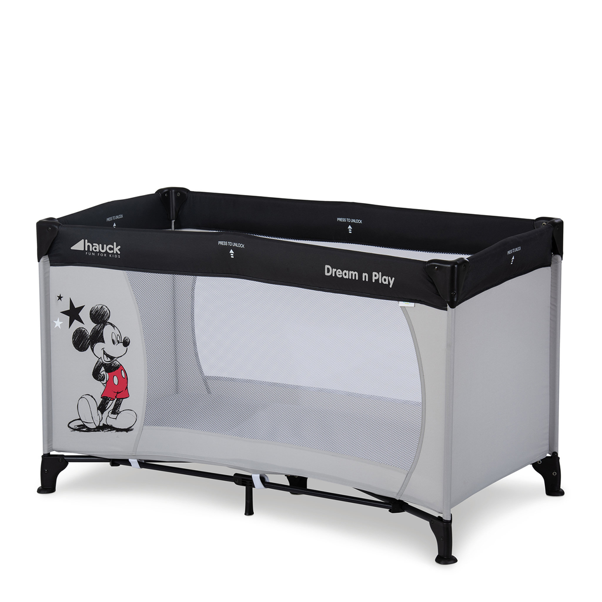 Voir la diapositive 1 : DISNEY Lit Parapluie Dream and Play - Mickey Stars Gris
